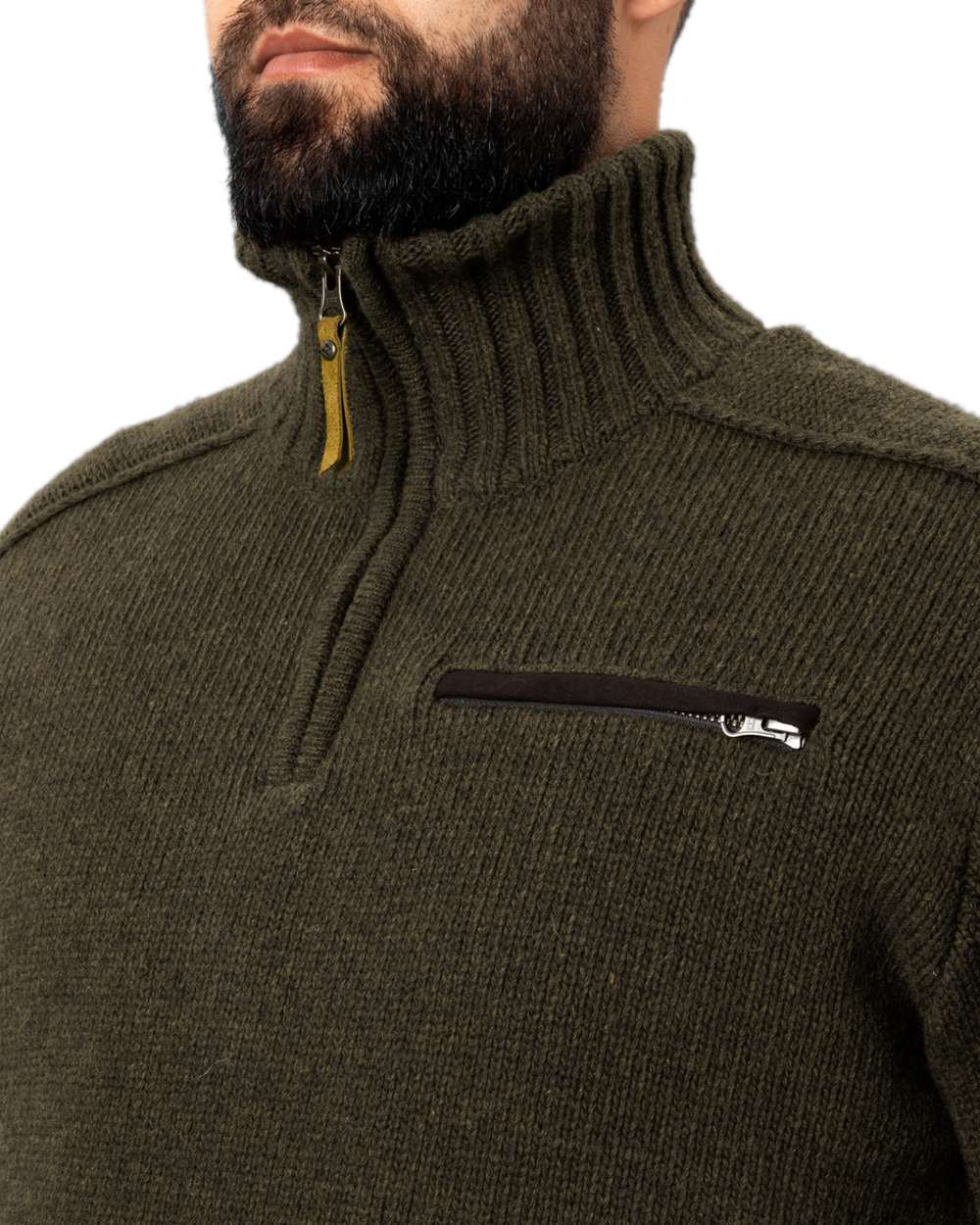 Willow Green Coloured Harkila Annaboda 2.0 HSP Knit Pullover on white background #colour_willow-green