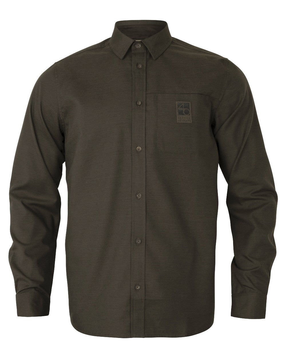 Willow Green coloured Harkila Anniversary Long Sleeve Shirt on white background #colour_willow-green