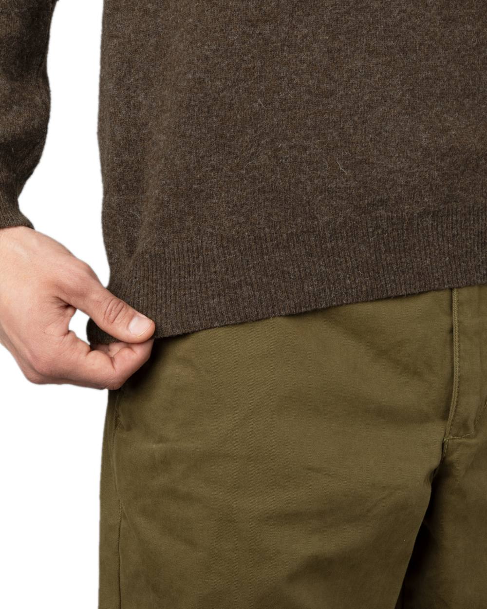 Slate Brown Coloured Harkila Arran Pullover on white background #colour_slate-brown