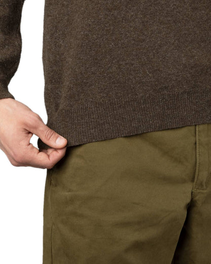 Slate Brown Coloured Harkila Arran Pullover on white background #colour_slate-brown