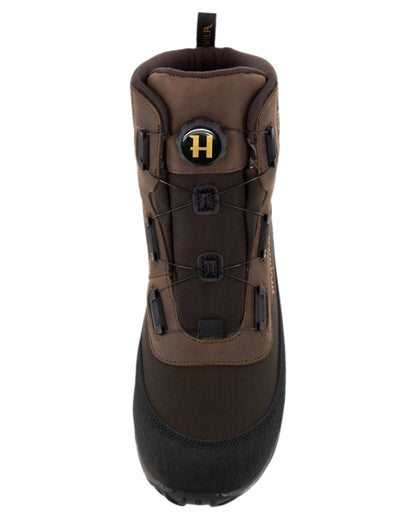 Dark Brown Coloured Harkila Atammik GTX Waterproof Boots on white background #colour_dark-brown