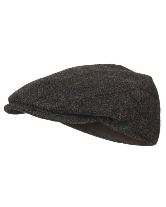 Demitasse Brown Coloured Harkila Badanloch Flat Cap on white background #colour_demitasse-brown