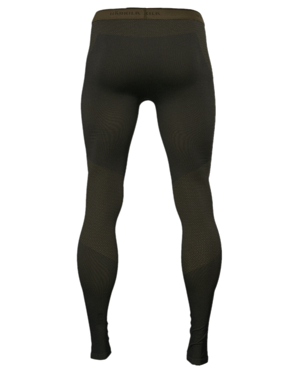 Dark Willow Green Coloured Harkila Base Active Long Johns on white background #colour_dark-willow-green
