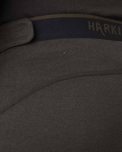 Shadow Brown Harkila Base All Season Side Zip Long Johns on white background #colour_shadow-brown