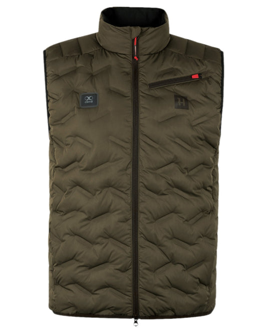 Willow Green Coloured Harkila Clim8 Insulated Waistcoat on white background #colour_willow-green