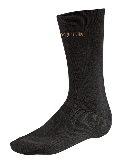 Black colour Harkila Coolmax II liner Sock on white background #colour_black