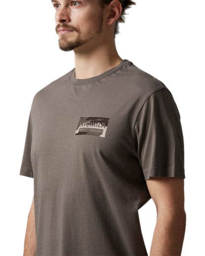 Brown Granite Coloured Harkila Core T-Shirt on white background #colour_brown-granite