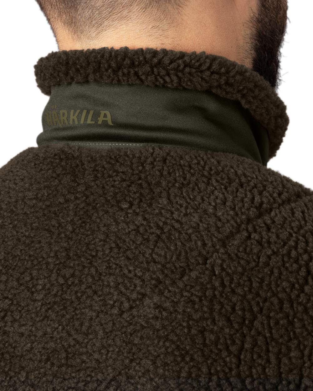 Shadow Grey Willow Green Coloured Harkila Rurik Teddy Fleece on white background #colour_shadow-grey-willow-green