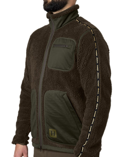 Shadow Grey Willow Green Coloured Harkila Rurik Teddy Fleece on white background #colour_shadow-grey-willow-green