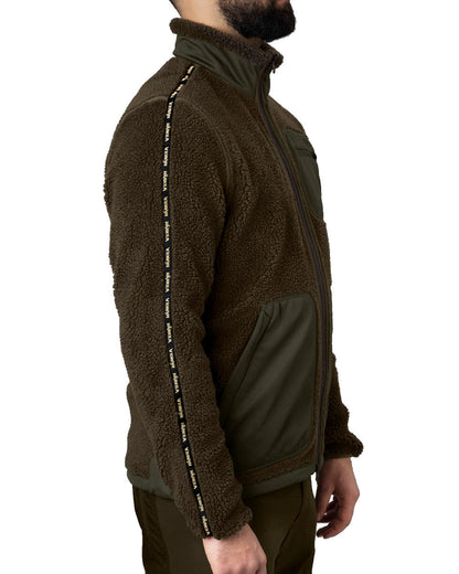 Shadow Grey Willow Green Coloured Harkila Rurik Teddy Fleece on white background #colour_shadow-grey-willow-green