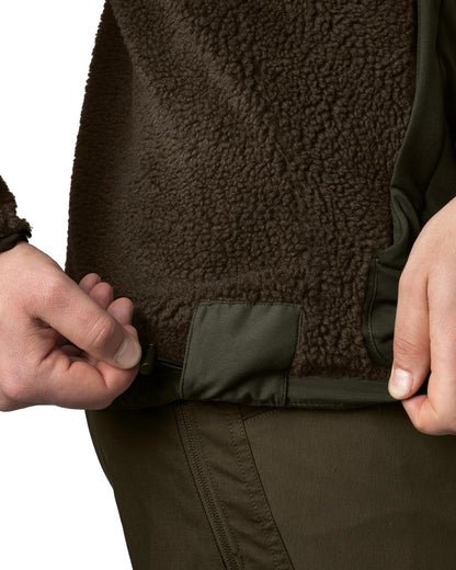 Shadow Grey Willow Green Coloured Harkila Rurik Teddy Fleece on white background #colour_shadow-grey-willow-green