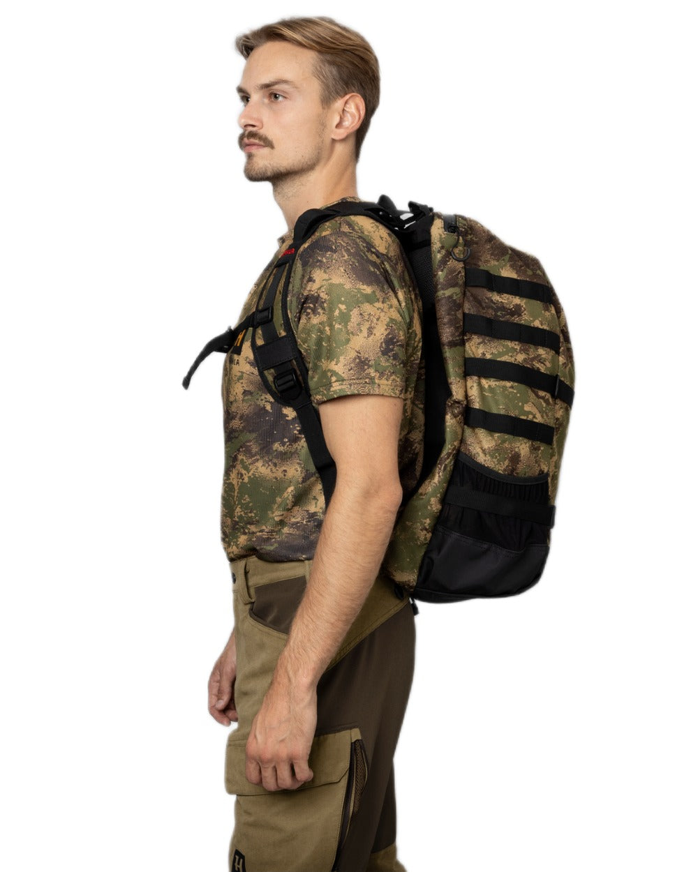 Axis MSP Forest Coloured Harkila Deer Stalker Backpack on white background #colour_axis-msp-forest