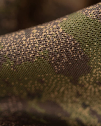 AXIS Forest Coloured Harkila Deer Stalker Camo Fleece Hoodie on outdoor background #colour_axis-forest