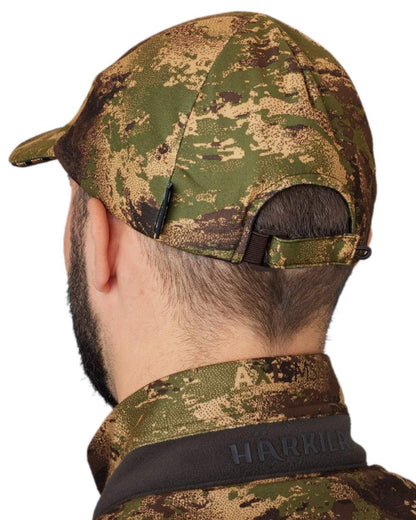AXIS Forest Coloured Harkila Deer Stalker Camo HWS Cap on white background #colour_axis-forest