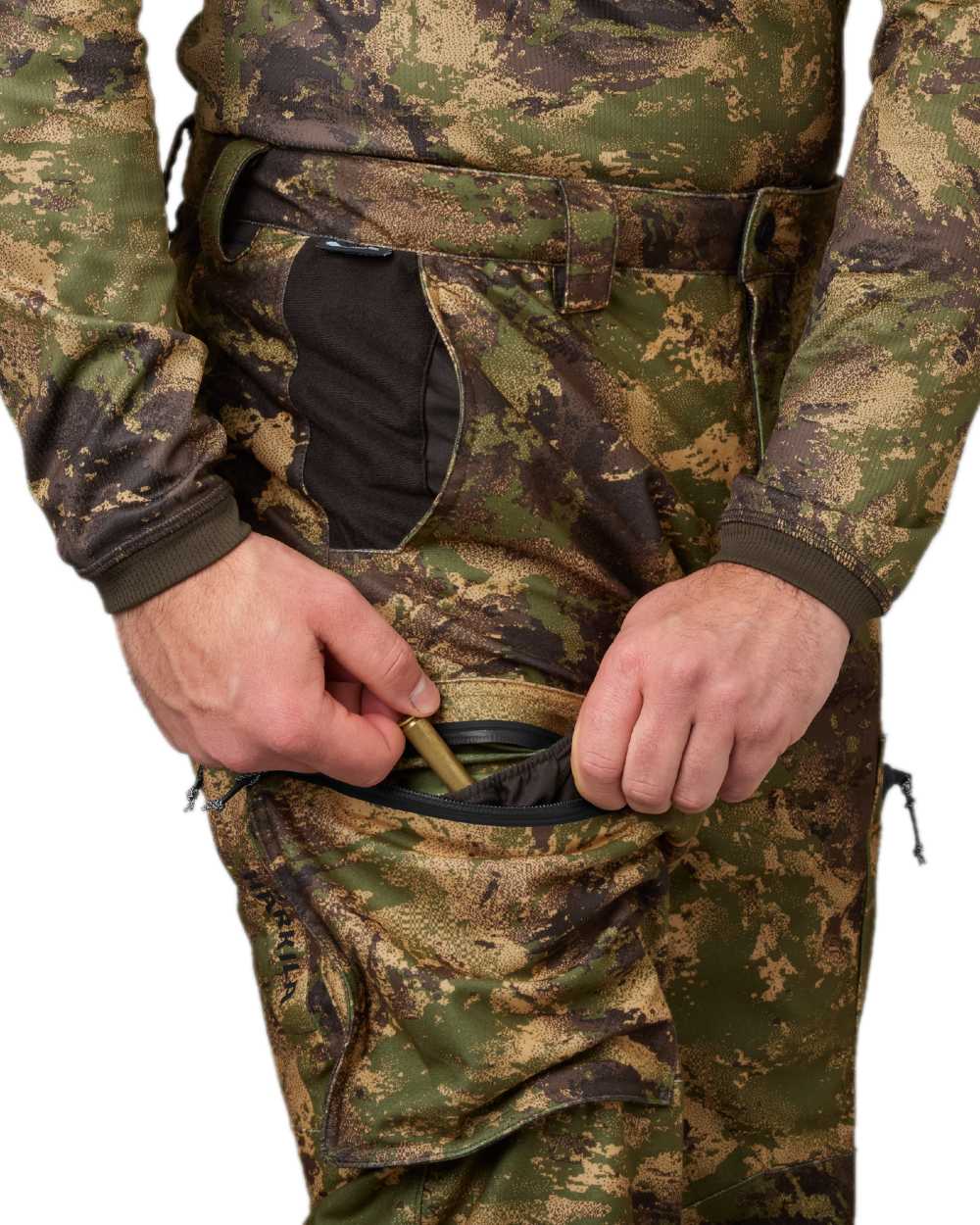 AXIS Forest Coloured Harkila Deer Stalker Camo HWS Trousers on white background #colour_axis-forest