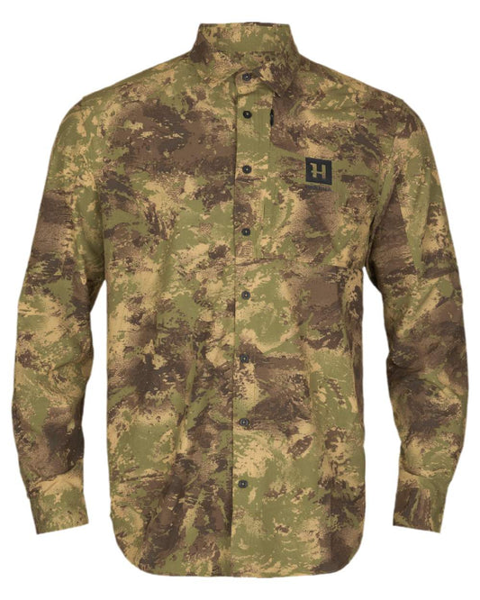 AXIS Forest Coloured Harkila Deer Stalker Camo Long Sleeve Shirt on white background #colour_axis-forest