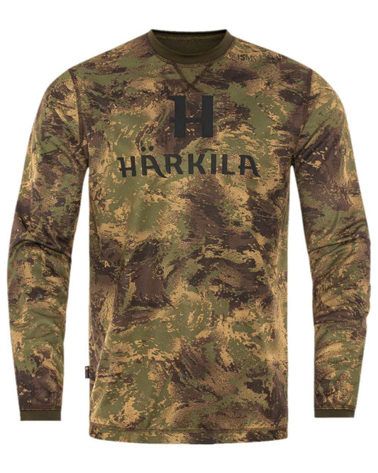 AXIS Forest Coloured Harkila Deer Stalker Camo Long Sleeve T-Shirt on white background #colour_axis-forest