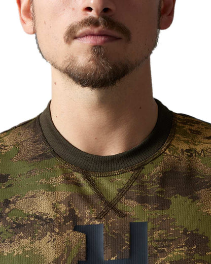 AXIS Forest Coloured Harkila Deer Stalker Camo Long Sleeve T-Shirt on white background #colour_axis-forest