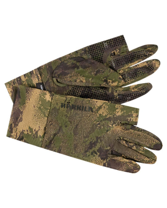 AXIS Forest coloured Harkila Deer Stalker Camo Mesh Gloves on white background #colour_axis-forest