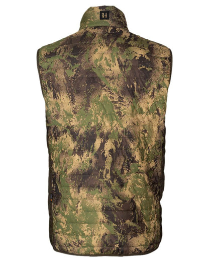 Willow Green AXIS Forest Coloured Harkila Deer Stalker Camo Reversible Packable Waistcoat on white background #colour_willow-green-axis-forest