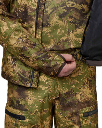 AXIS Forest Coloured Harkila Deer Stalker Camo WSP Fleece Jacket on white background #colour_axis-forest