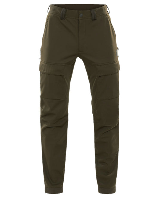 Willow Green Shadow Brown Coloured Harkila Deer Stalker Light Trousers on white background #colour_willow-green-shadow-brown