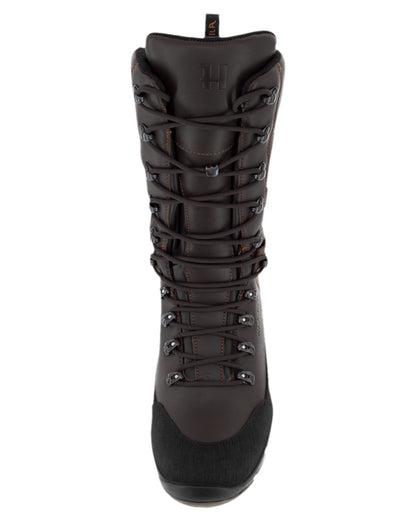 Dark Brown Coloured Harkila Driven Hunt 2.0 GTX Boots on white background #colour_dark-brown