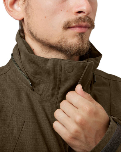 Willow Green Coloured Harkila Driven Hunt HWS Insulated Jacket on white background #colour_willow-green