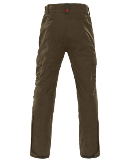 Willow Green Coloured Harkila Driven Hunt HWS Insulated Trousers on white background #colour_willow-green