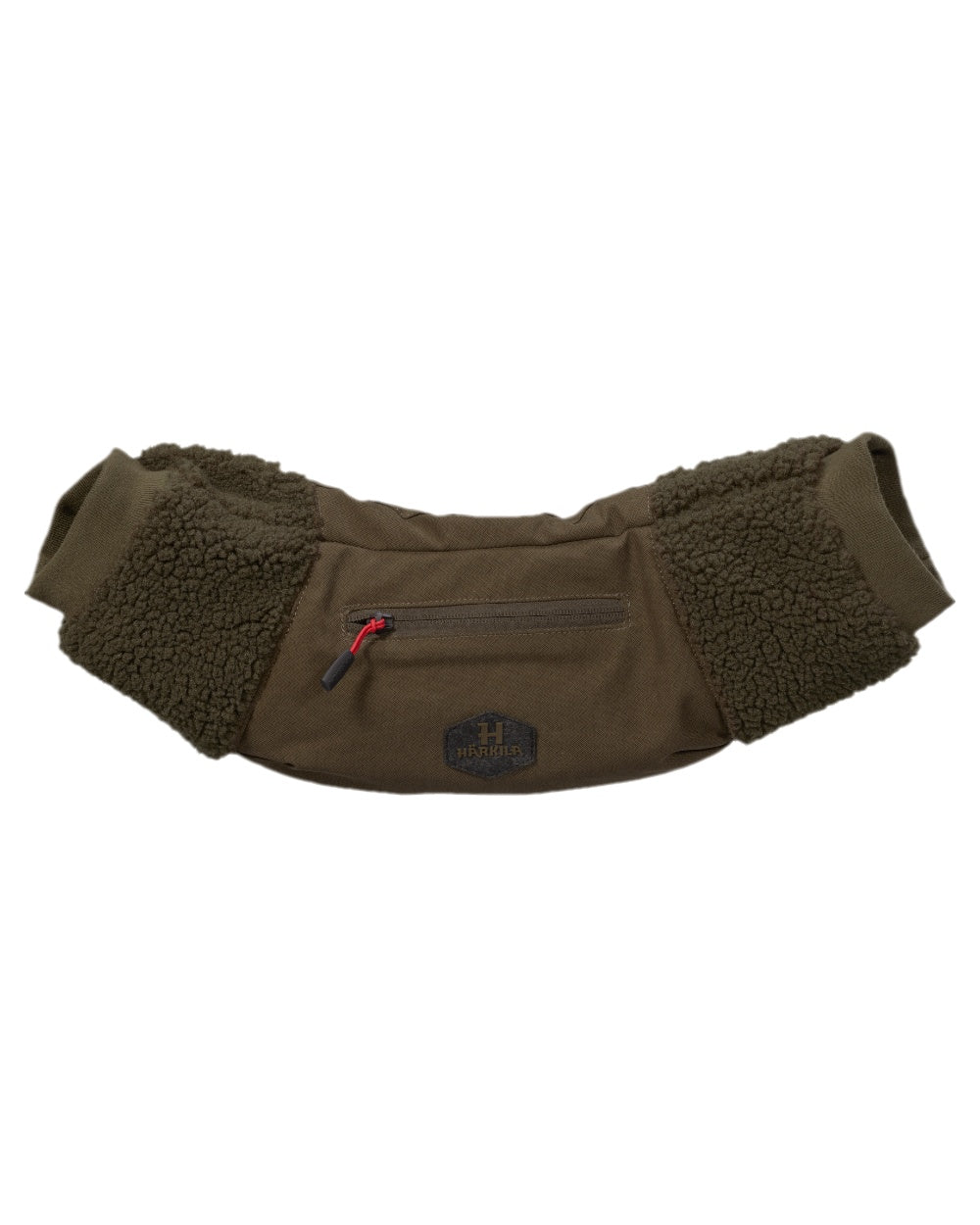 Willow Green Coloured Harkila Driven Hunt Heat Muff on white background #colour_willow-green