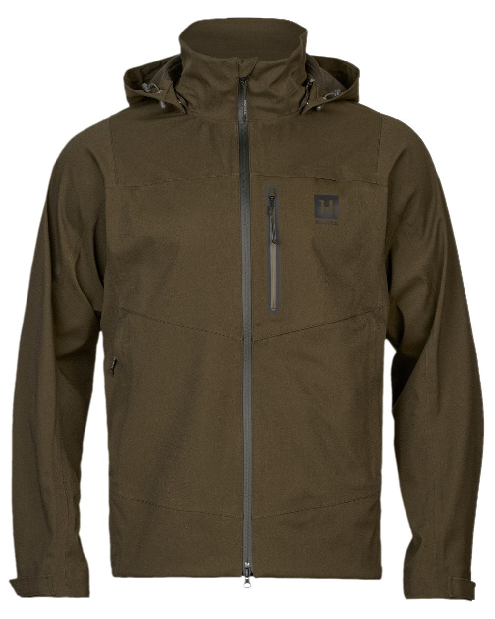 Hunting Green Coloured Harkila Finnmark HWS Jacket on white background #colour_hunting-green