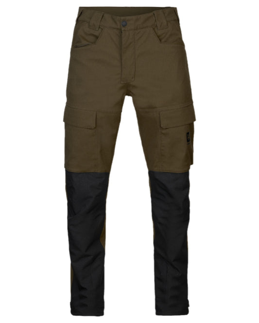 Hunting Green Coloured Harkila Finnmark HWS Trousers on white background #colour_hunting-green