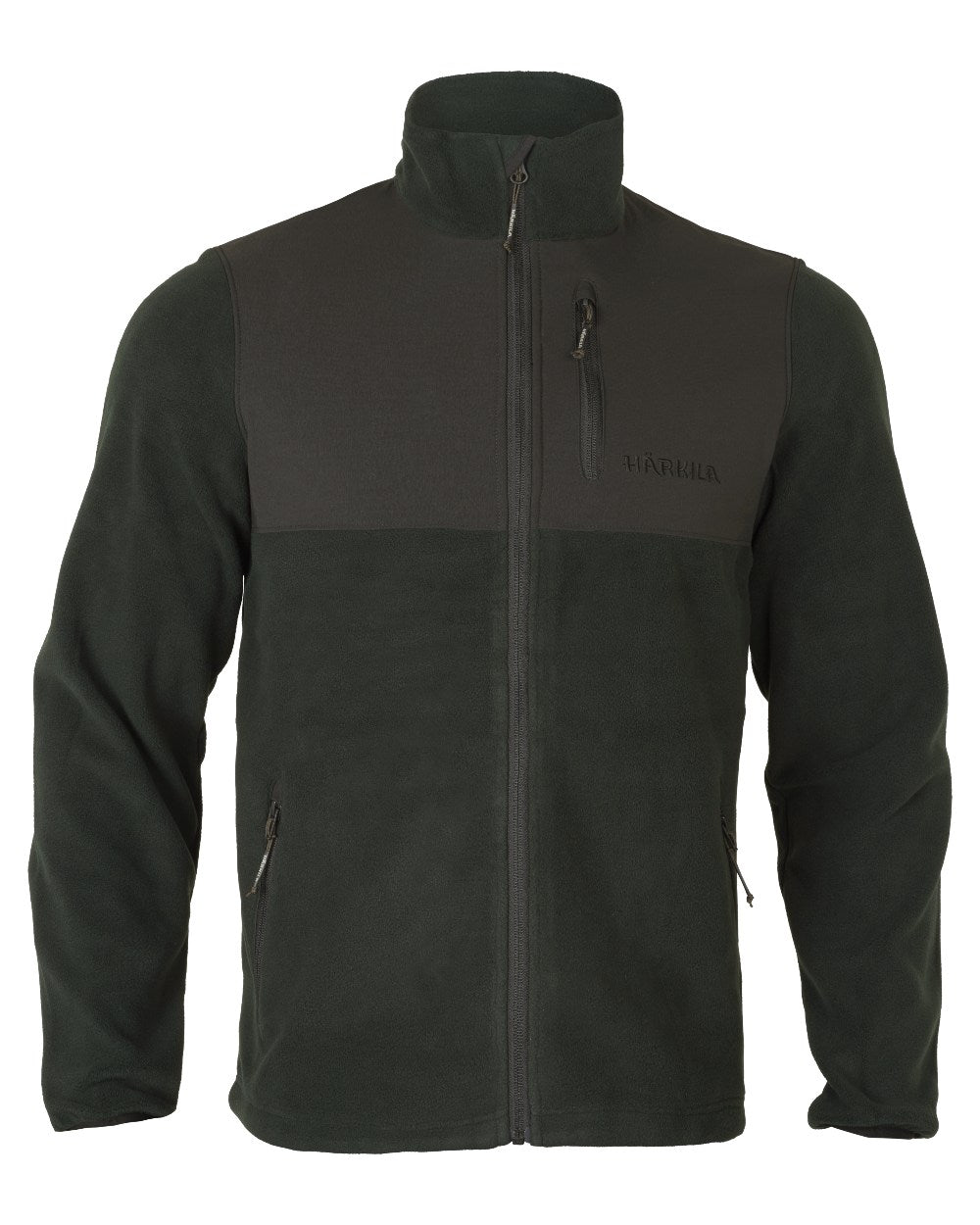 Jet Set Meteorite Coloured Harkila Fjell Fleece Jacket on white background #colour_jet-set-meteorite