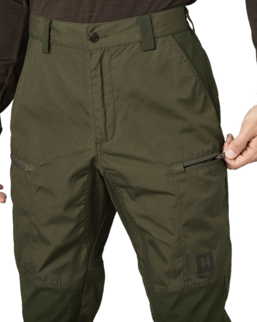 Forest Night Rosin Coloured Harkila Fjell Trousers on white background #colour_forest-night-rosin