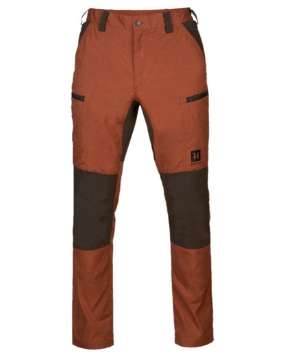 Shadow Brown Arabian Spice Coloured Harkila Fjell Trousers on white background #colour_shadow-brown-arabian-spice