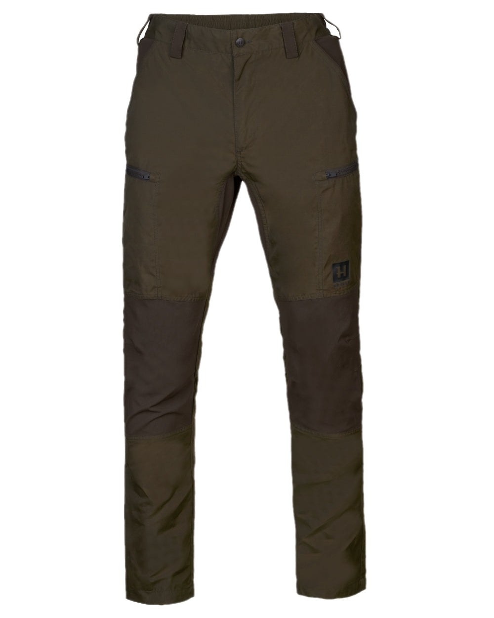 Willow Green Shadow Brown Coloured Harkila Fjell Trousers on white background #colour_willow-green-shadow-brown