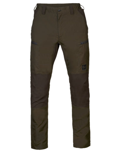 Willow Green Shadow Brown Coloured Harkila Fjell Trousers on white background #colour_willow-green-shadow-brown