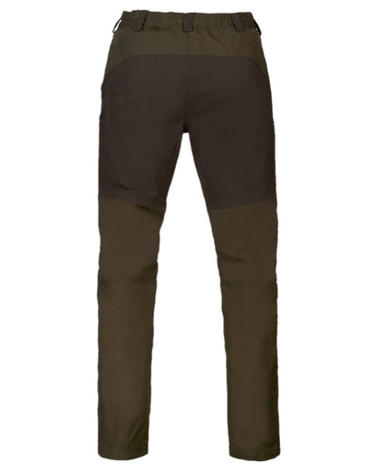 Willow Green Shadow Brown Coloured Harkila Fjell Trousers on white background #colour_willow-green-shadow-brown