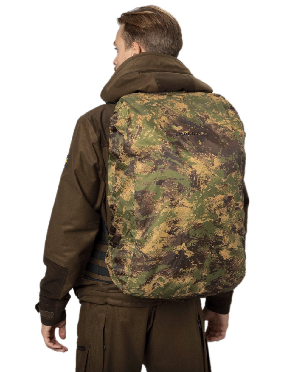 Hunting Green Coloured Harkila Forest Hunter Backpack on white background #colour_hunting-green