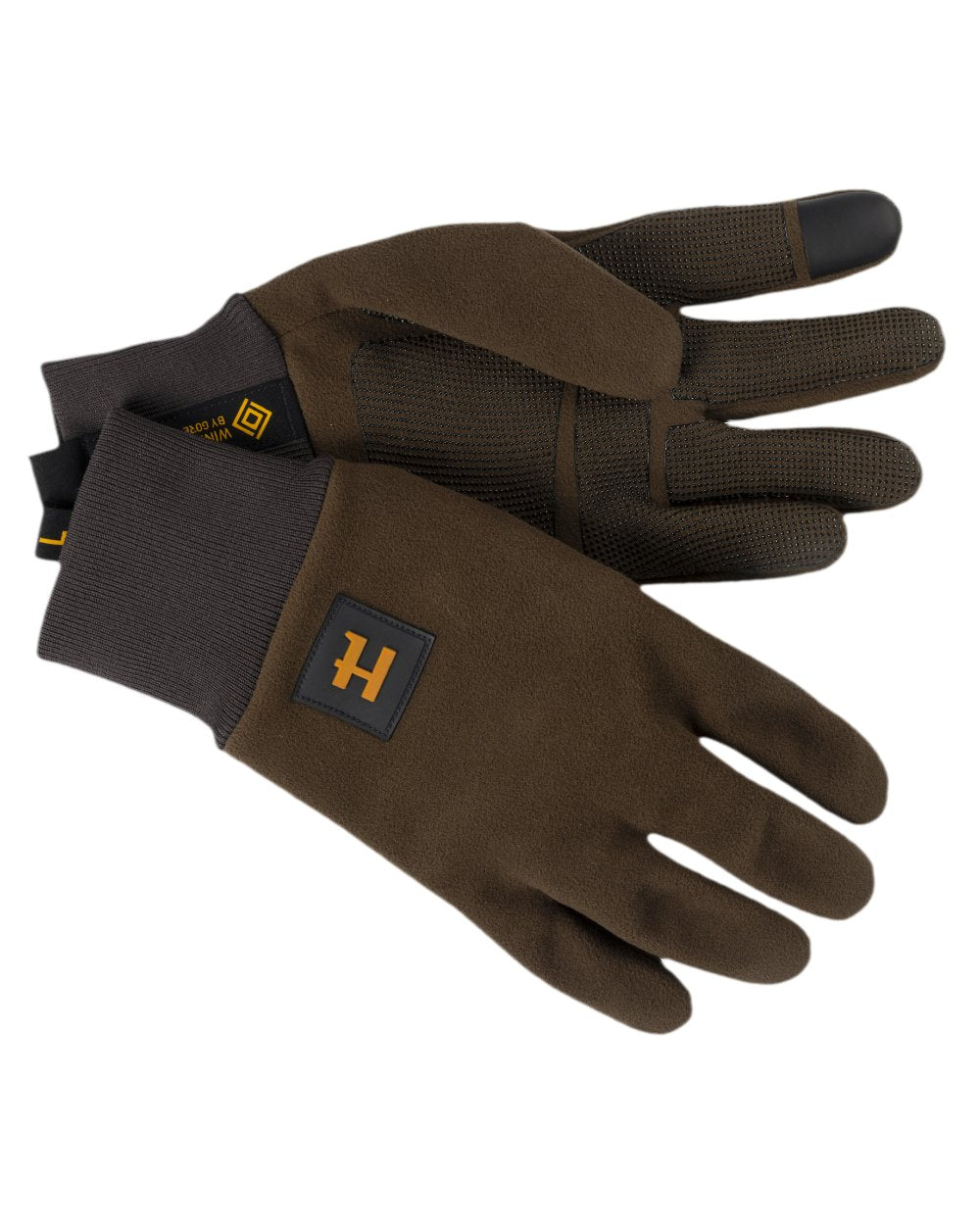 Hunting Green Shadow Brown Coloured Harkila Forest Hunter WSP Gloves on white background #colour_hunting-green-shadow-brown