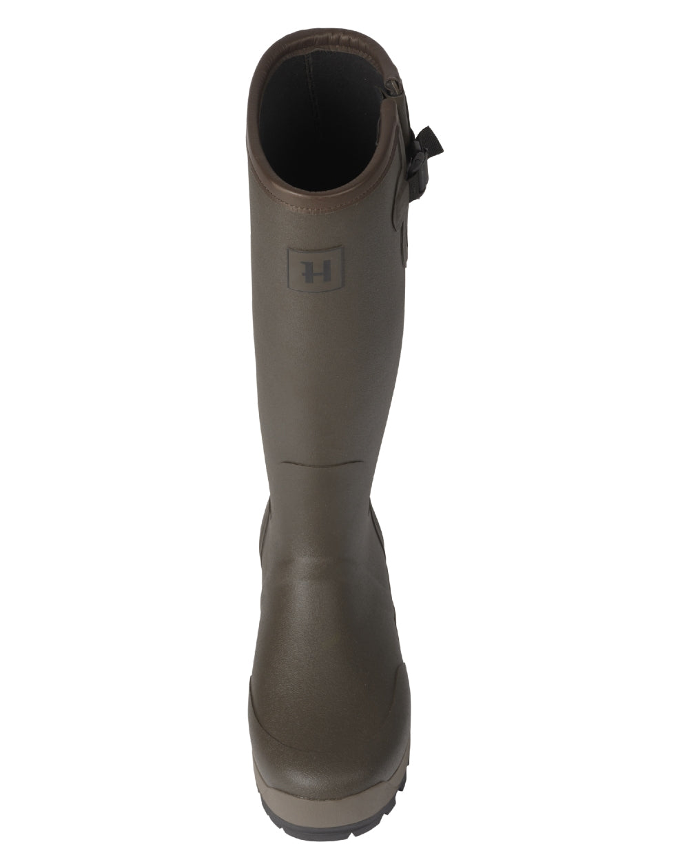 Dark Willow Green Coloured Harkila Forester Gusset Rubber Boots on white background #colour_dark-willow-green