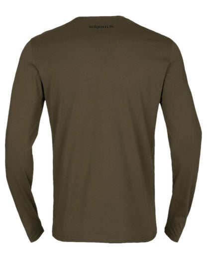 Willow Green Coloured Harkila Gorm Long Sleeve T-Shirt on white background #colour_willow-green
