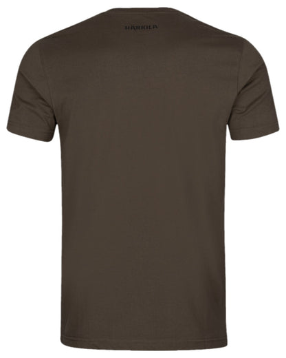 Shadow Brown Coloured Harkila Gorm Short Sleeved T-Shirt on white background #colour_shadow-brown