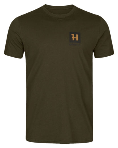 Willow Green Coloured Harkila Gorm Short Sleeved T-Shirt on white background #colour_willow-green