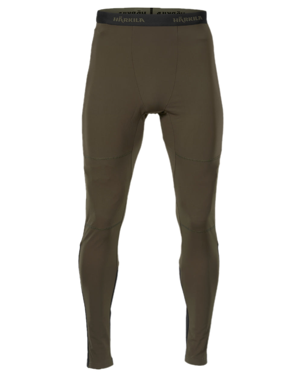 Willow Green Black Coloured Harkila Heat Long Johns on white background #colour_willow-green-black