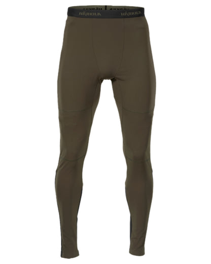 Willow Green Black Coloured Harkila Heat Long Johns on white background #colour_willow-green-black