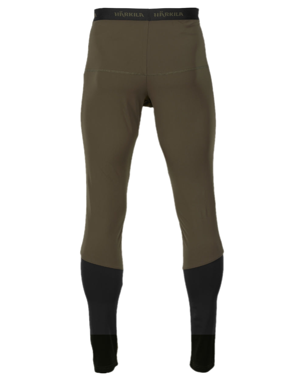 Willow Green Black Coloured Harkila Heat Long Johns on white background #colour_willow-green-black