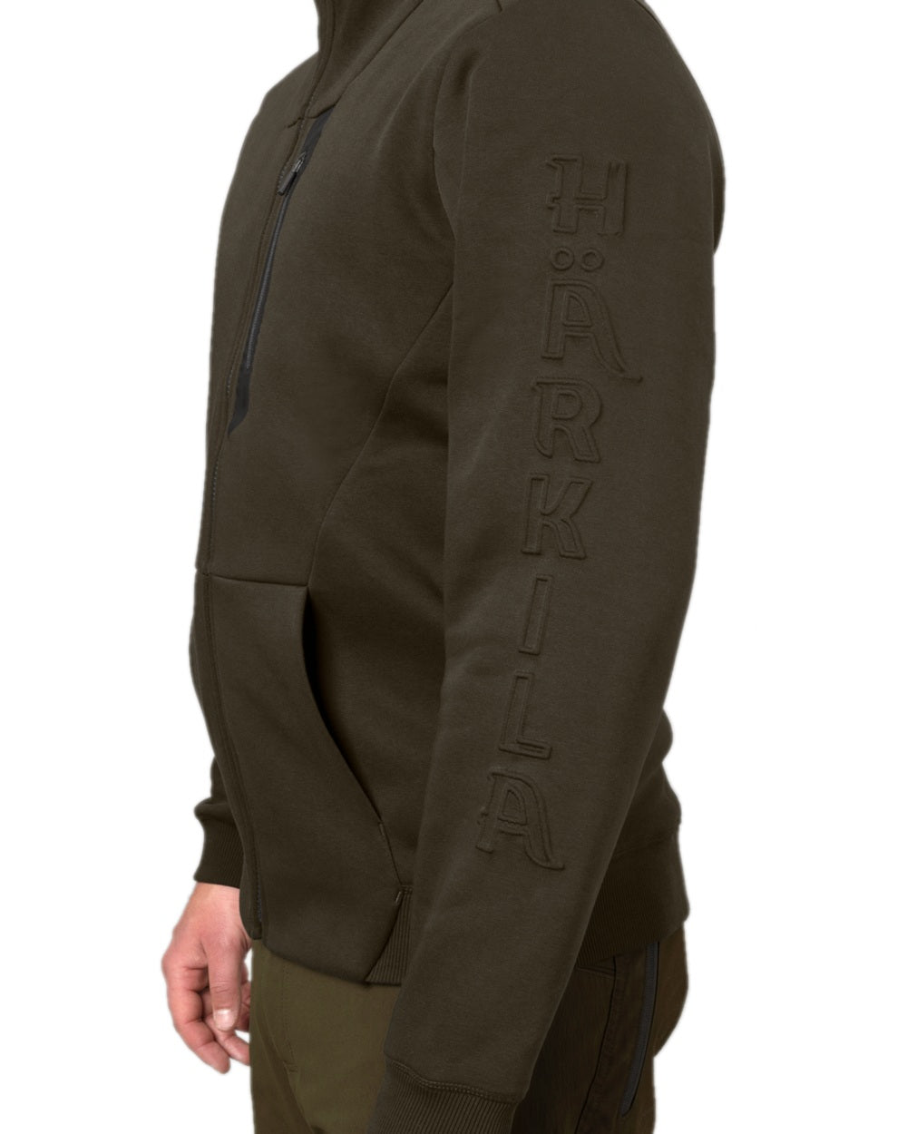 Shadow Brown Coloured Harkila Hoodie on white background #colour_shadow-brown