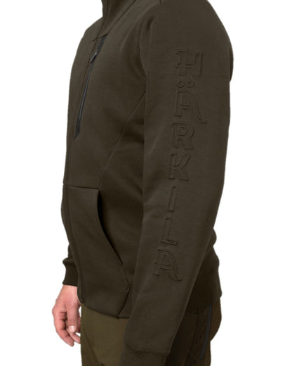 Shadow Brown Coloured Harkila Hoodie on white background #colour_shadow-brown