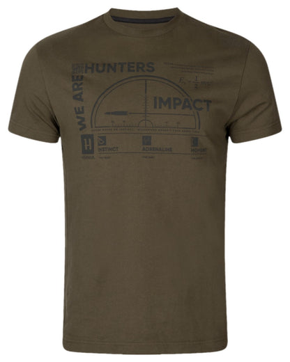Willow Green Coloured Harkila Impact Short Sleeve T-Shirt on white background #colour_willow-green